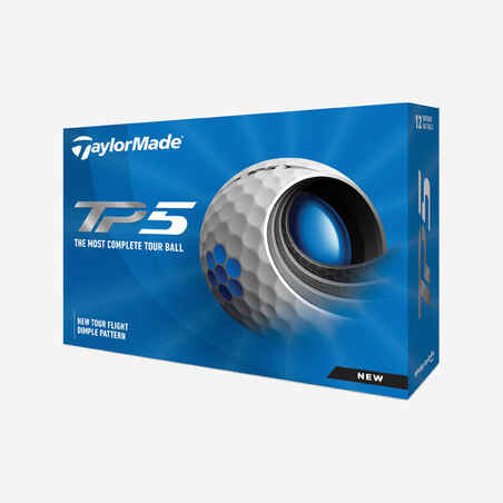 Loptice za golf x 12 Taylormade TP5 bijele