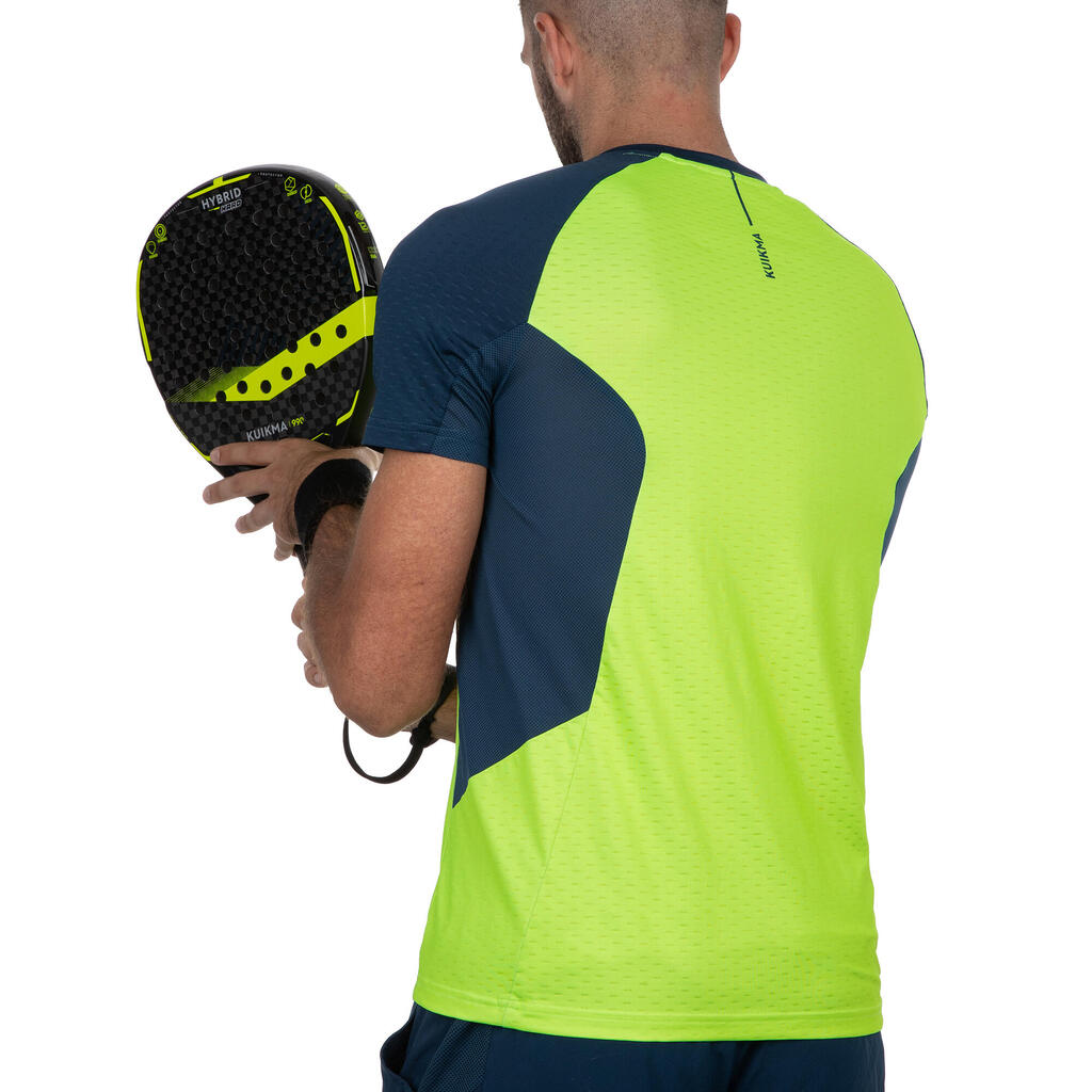 Sivo-crna muška majica kratkih rukava za padel KUIKMA 900