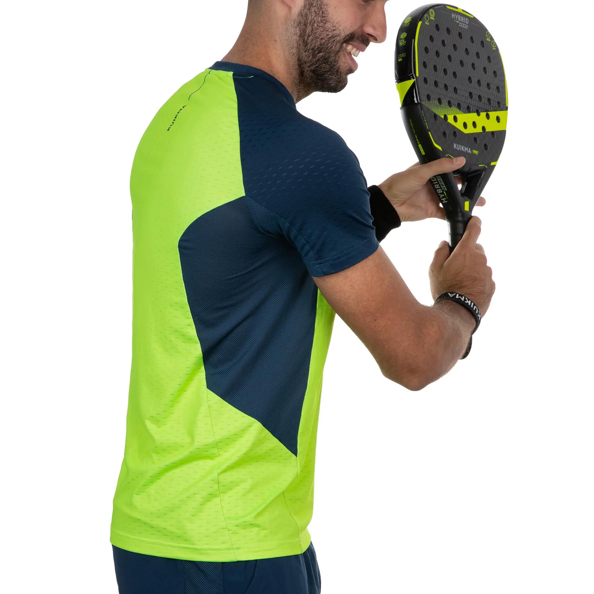 Men's Technical Short-Sleeved Padel T-Shirt 900 - Yellow 2/5