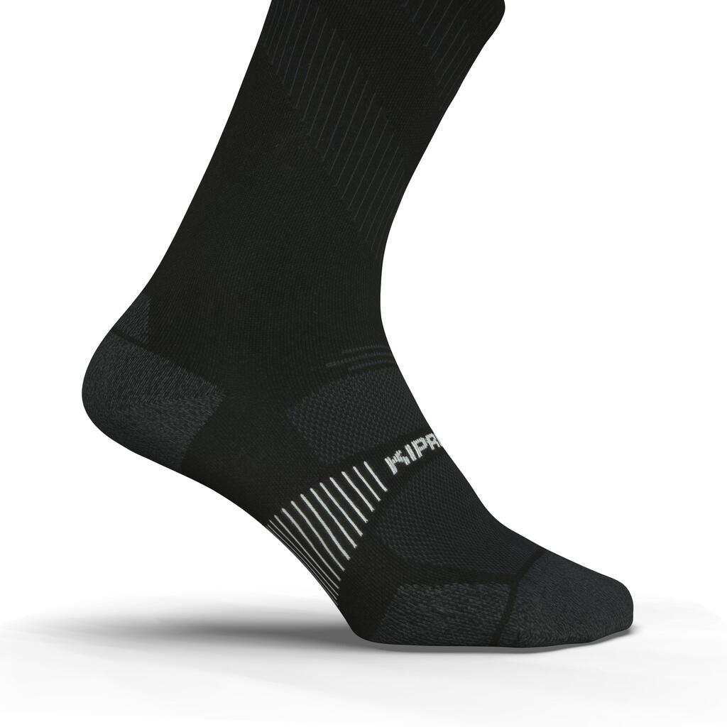 CHAUSSETTES DE RUNNING RUN900 FINES MI-MOLLET NOIRES