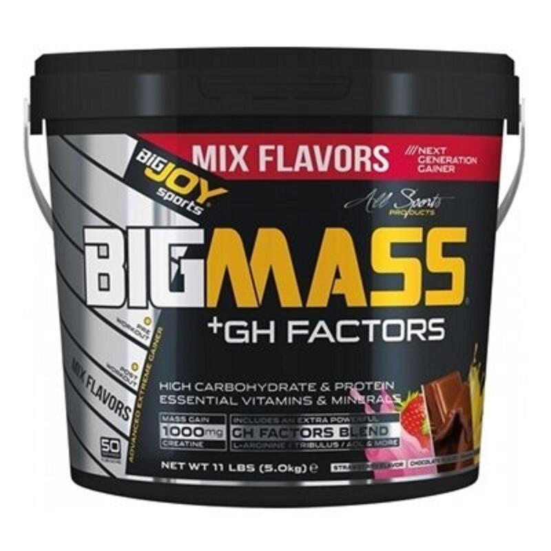BigJoy BigMass GH Factors Karbonhidrat Tozu (Gainer) - Çikolata,Çilek,Muz - 5Kg
