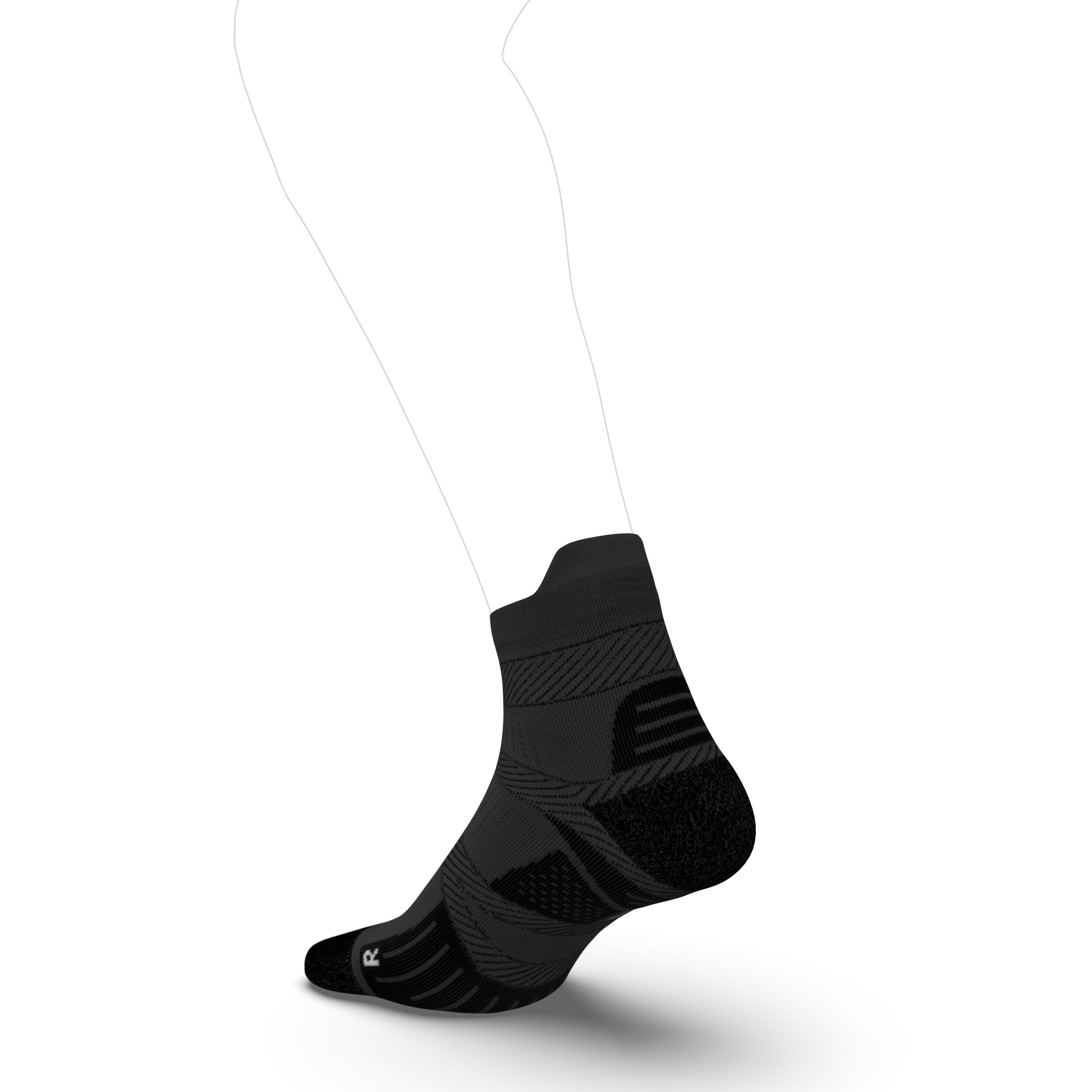 Thin Running Socks with Fine Straps - Black - KIPRUN
