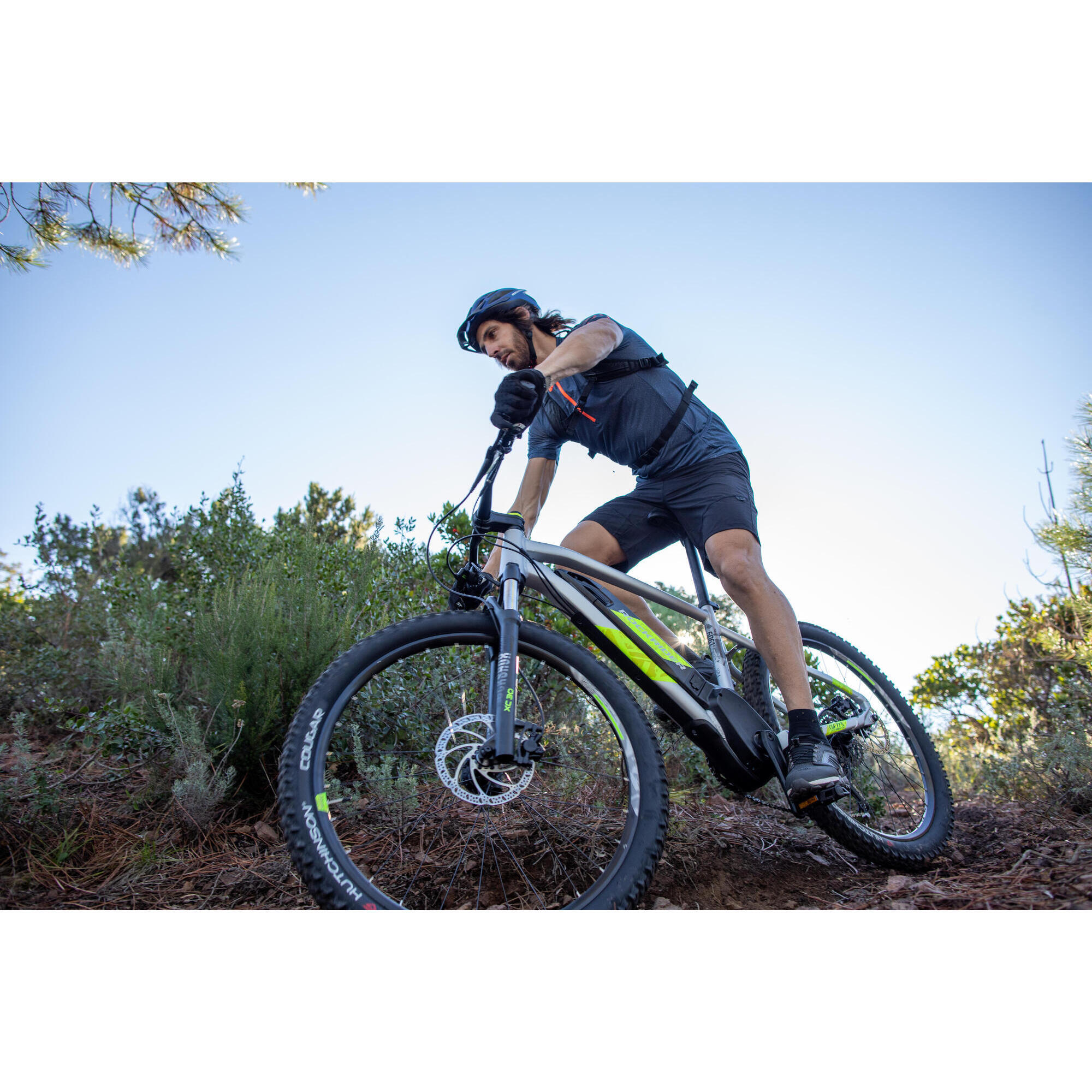 mountain bike elettrica semirigida da 27'5", e-ST 520 Grigio/Giallo acido