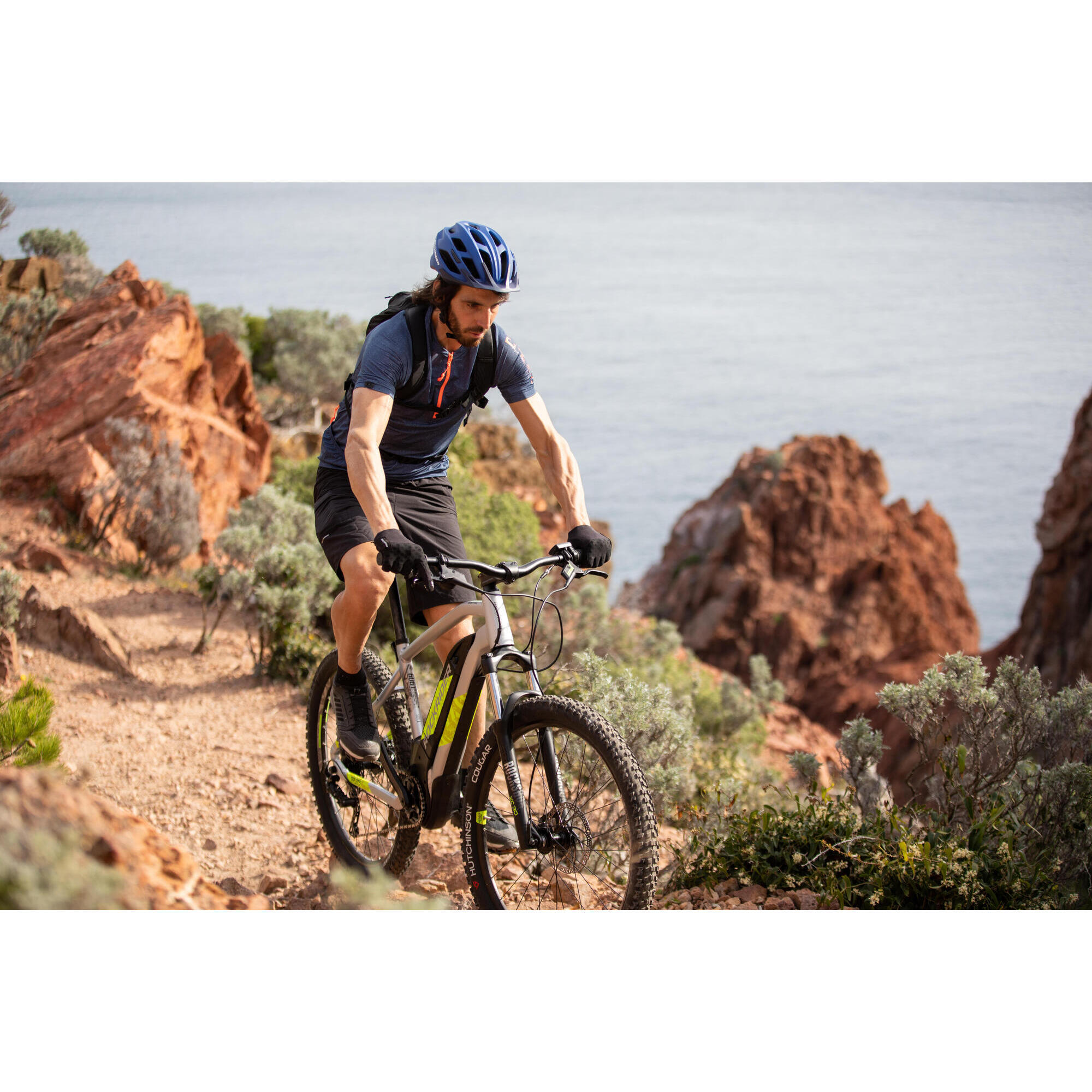 mountain bike elettrica semirigida da 27'5", e-ST 520 Grigio/Giallo acido