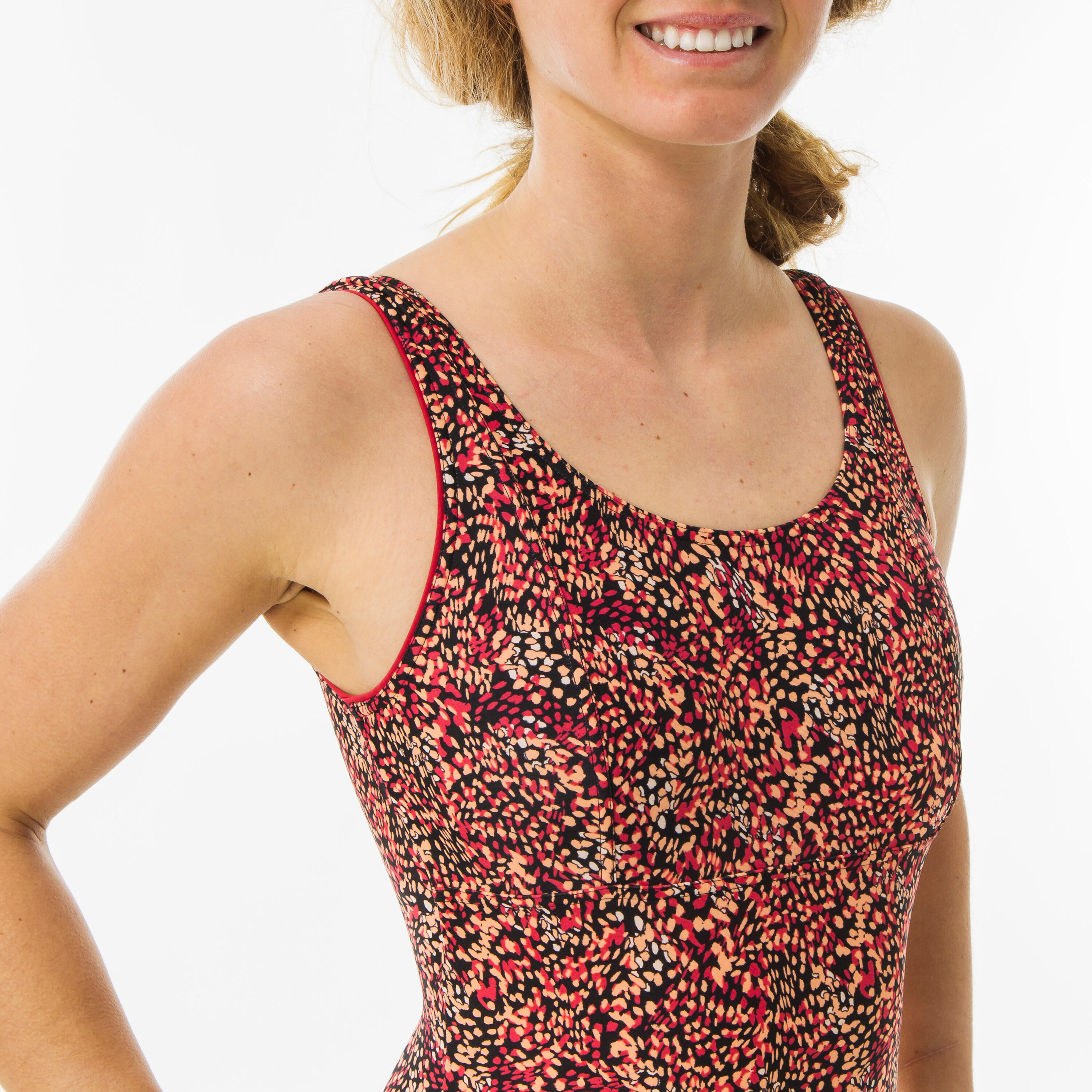 Women's 1-piece Aquafitness shorty swimsuit Doli Pop pink 4/6
