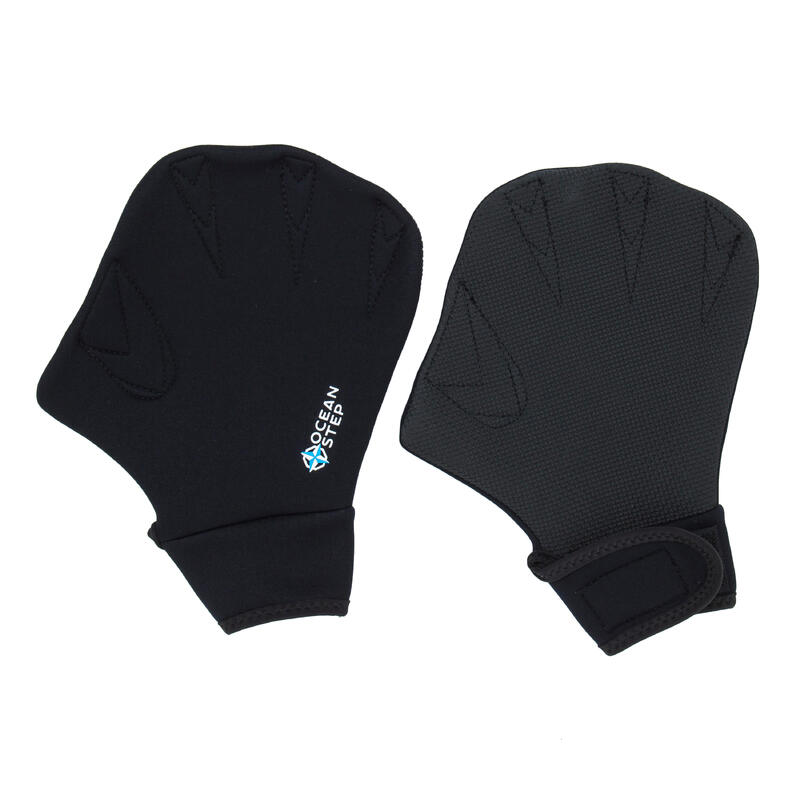 Ploutvové rukavice na běh ve vodě neopren 2 mm černé