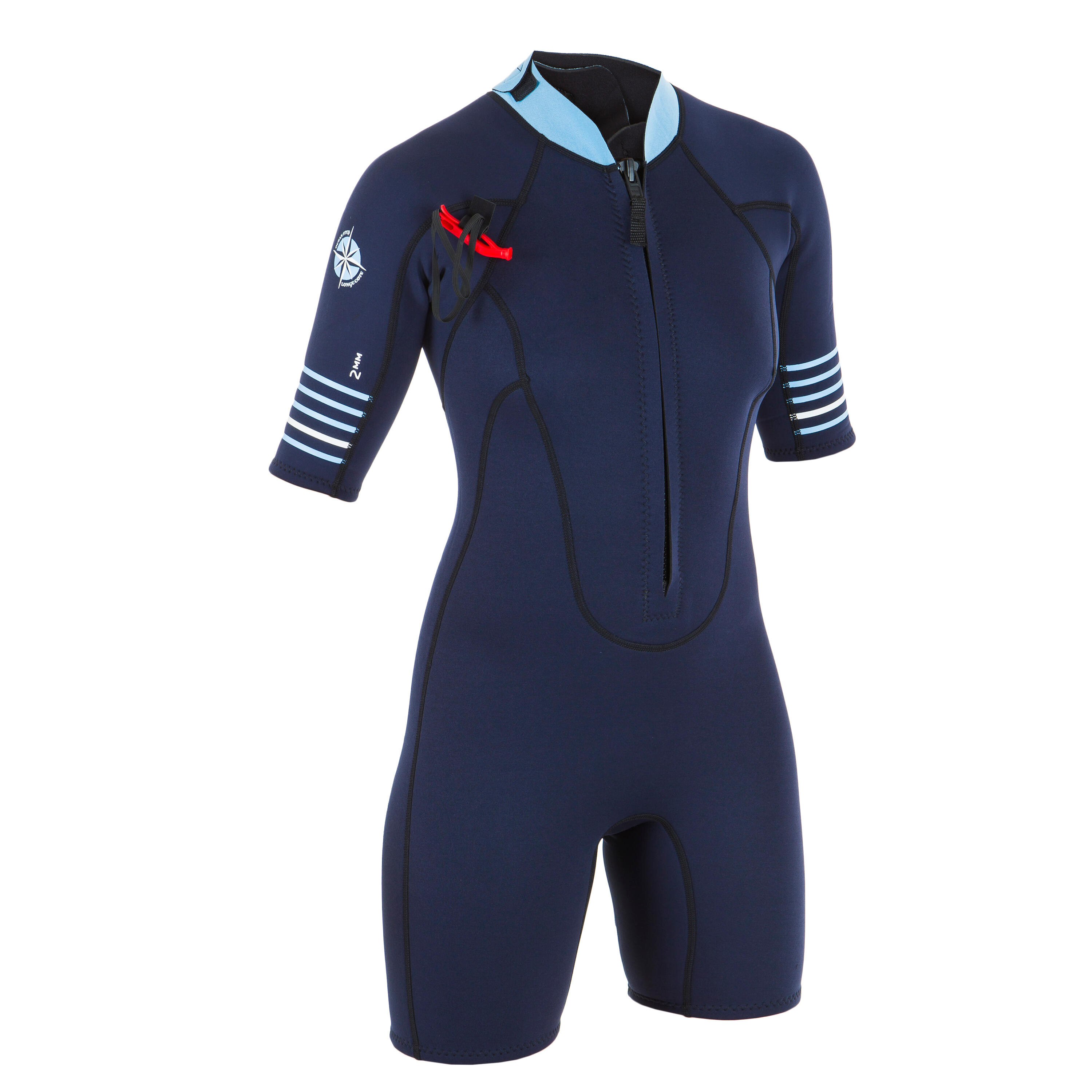 Neopreen shorty voor aquawalking dames 2/2 blauw 9/21