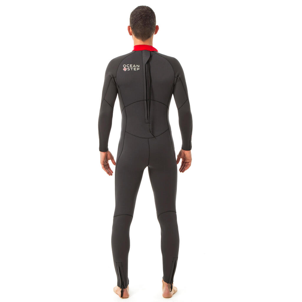 Men’s neoprene sea walking wetsuit 4/3 - grey