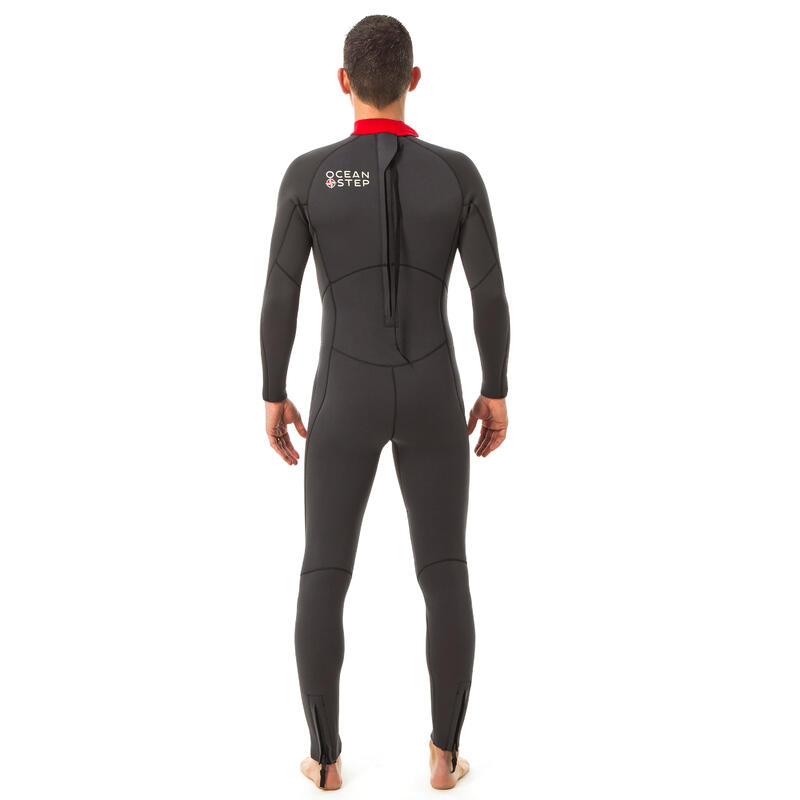 Men’s neoprene seawading wetsuit 4/3 grey Decathlon