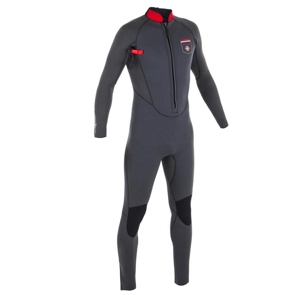 Men’s neoprene sea walking wetsuit 4/3 - grey