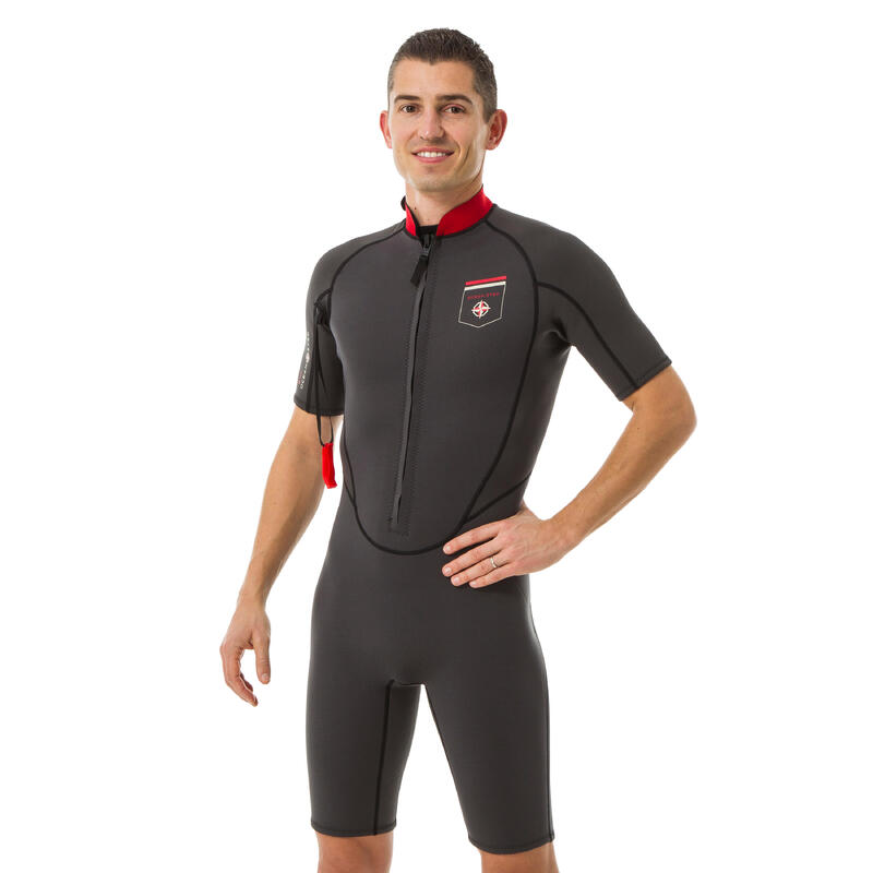 Shorty Marcha Acuática Costera Hombre Gris Neopreno 2/2