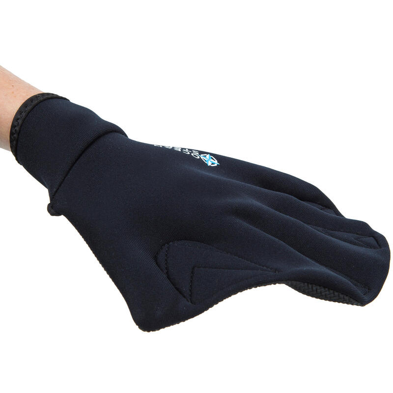 Neopren-Handschuhe Flossenform 2 mm Wasserwandern - Ocean Step schwarz