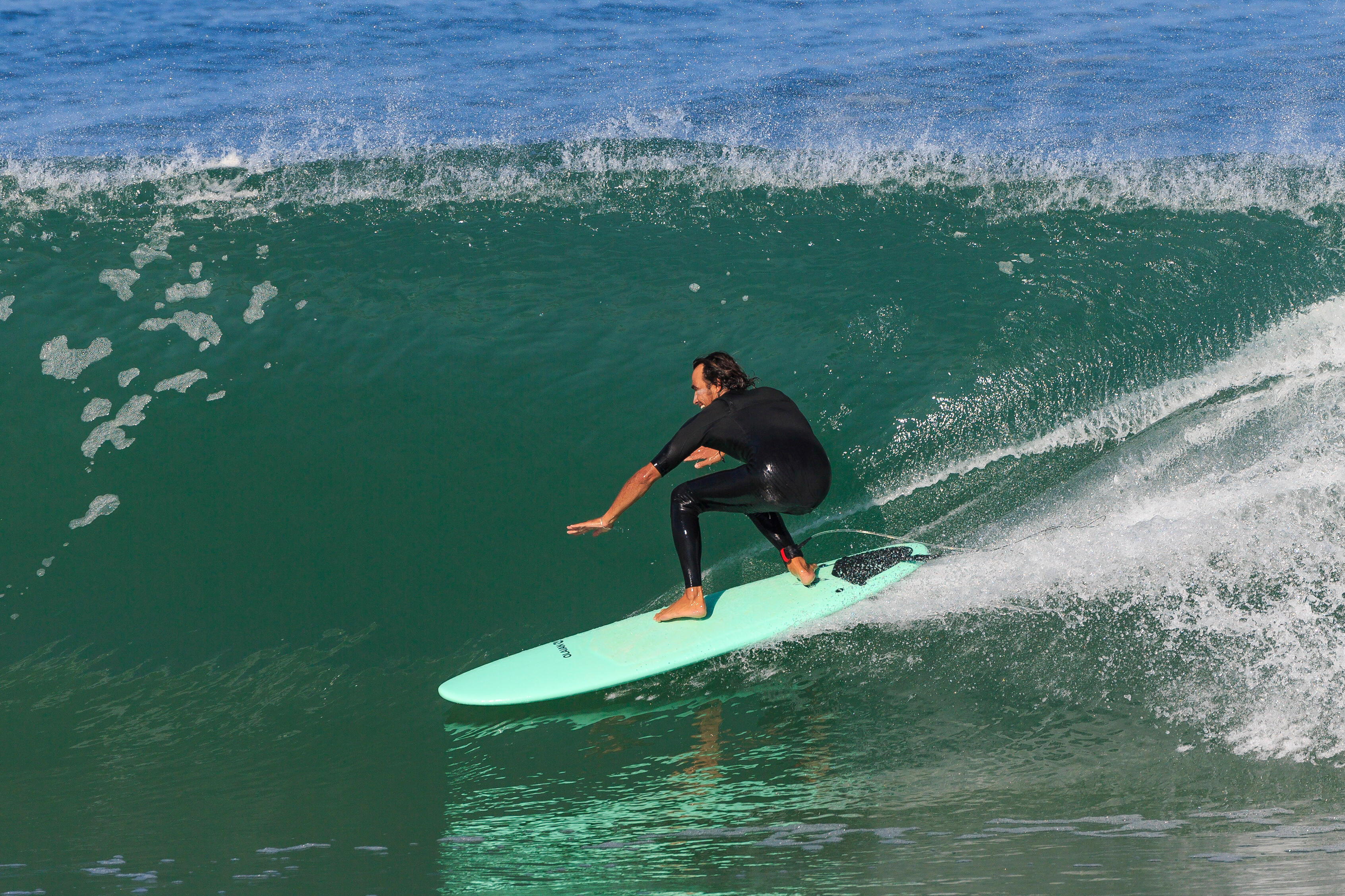 Leash surf 8' (240 cm) diamètre 7 mm noir - OLAIAN