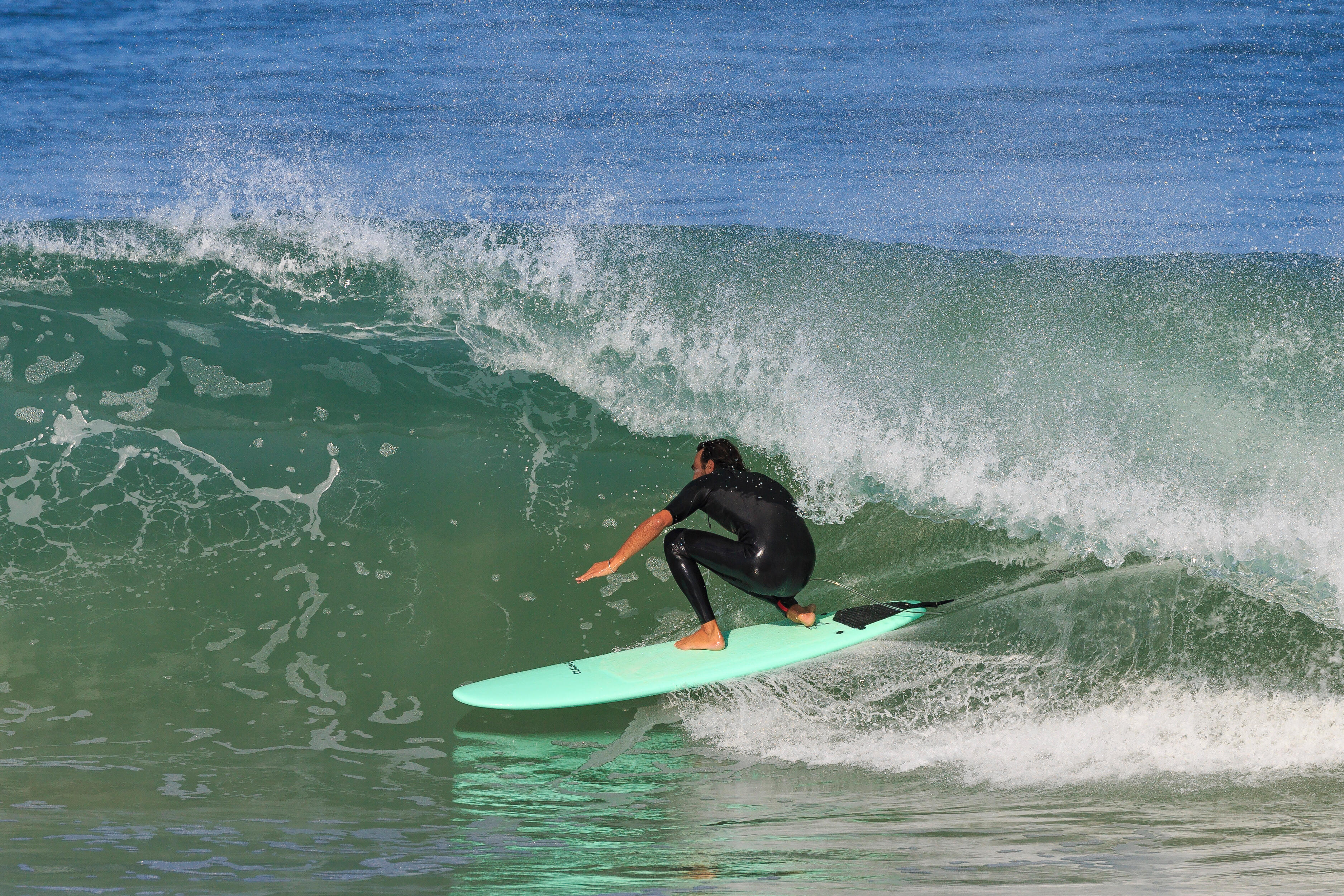 Leash surf 8' (240 cm) diamètre 7 mm noir - OLAIAN