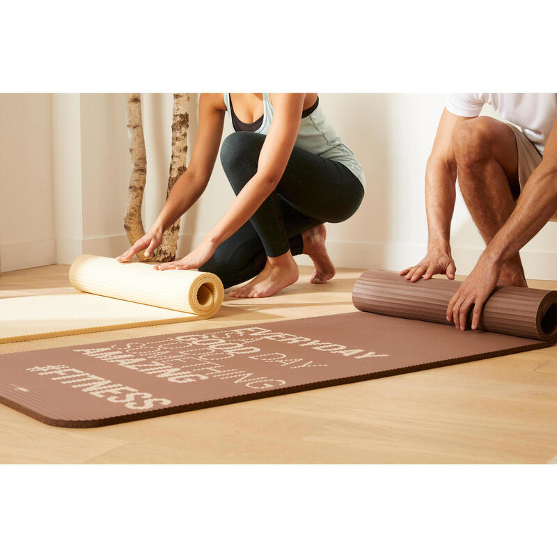 Szőnyeg pilateshez, M-es méret, 180 cm x 60 cm x 15 mm, barna