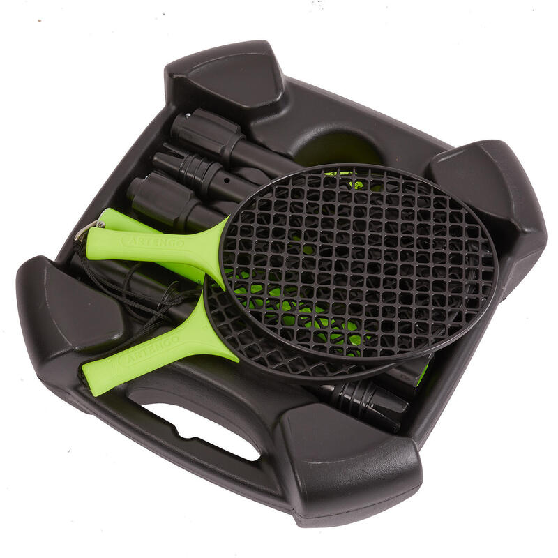 Speed-ball set (1 paal, 2 rackets en 1 bal) Turnball Strong zwart geel