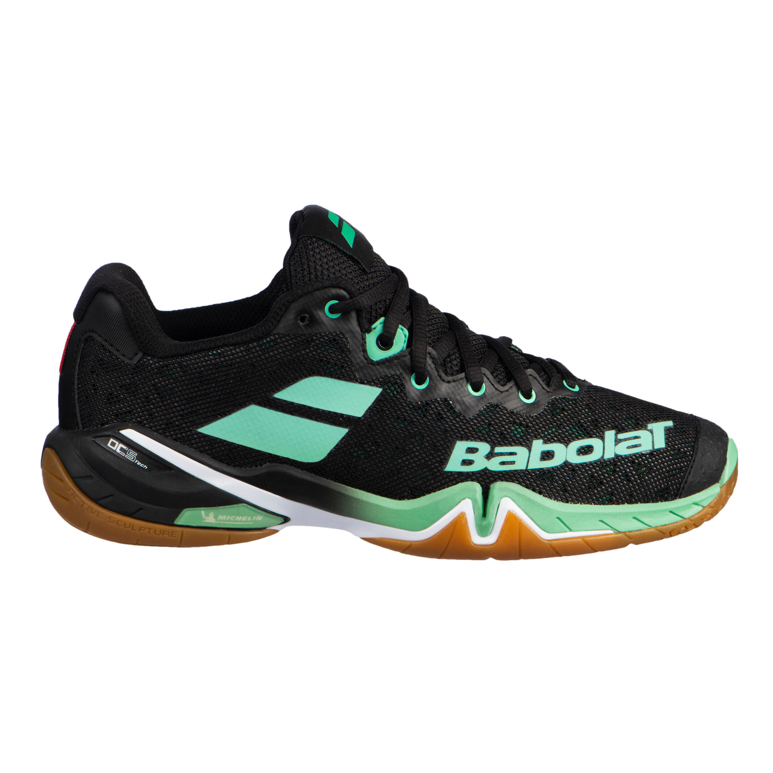 Badminton, Squash, Indoor Sports Shoes Shadow Tour - Black/Green 2/6