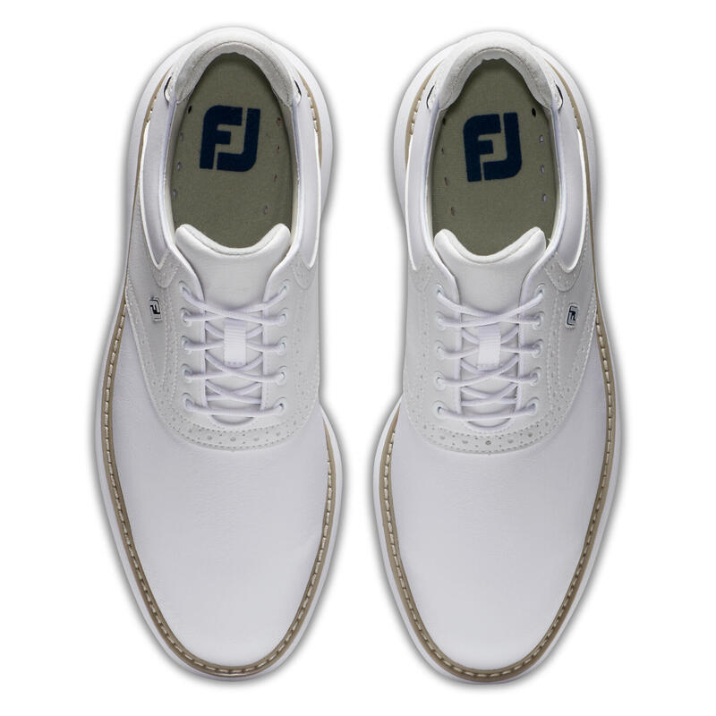 Chaussures de golf imperméables pour homme FJ Tradition blanches