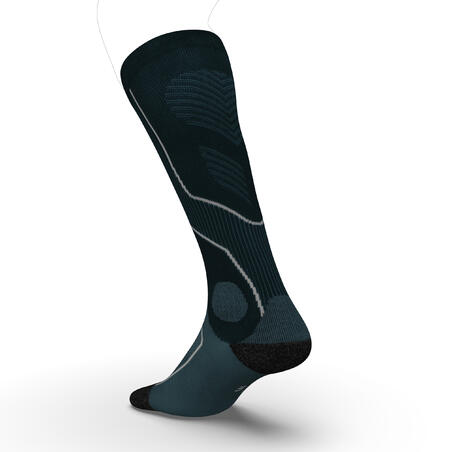 Компресійні шкарпетки RUN900 для бігу сіро-сині