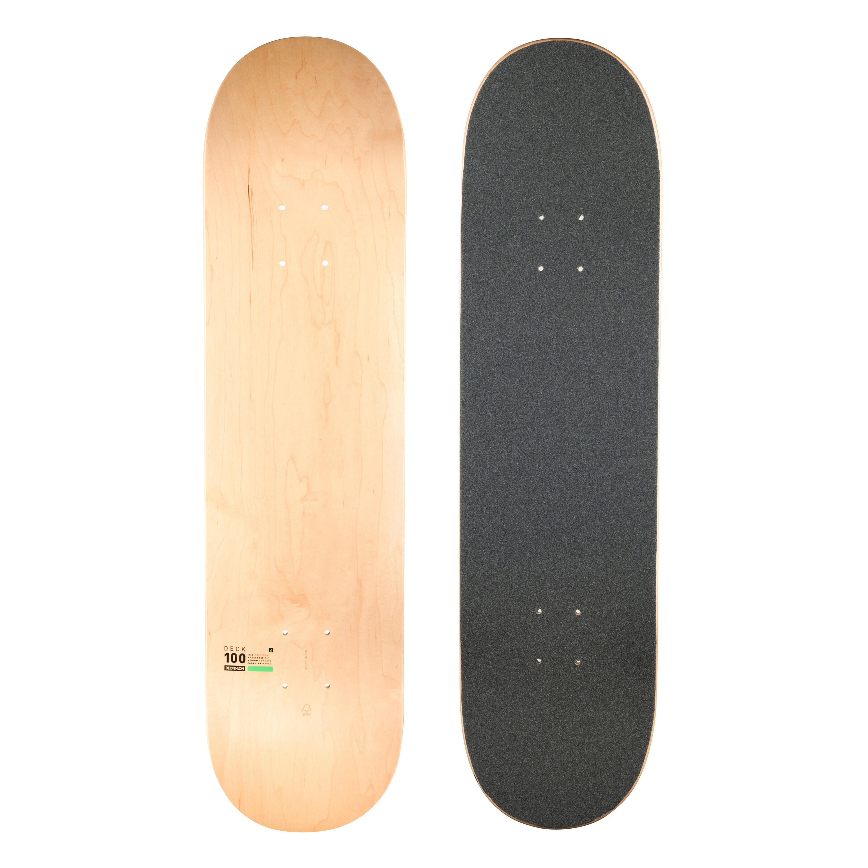 OXELO Maple Skateboard Deck with Grip DK100 7.75"