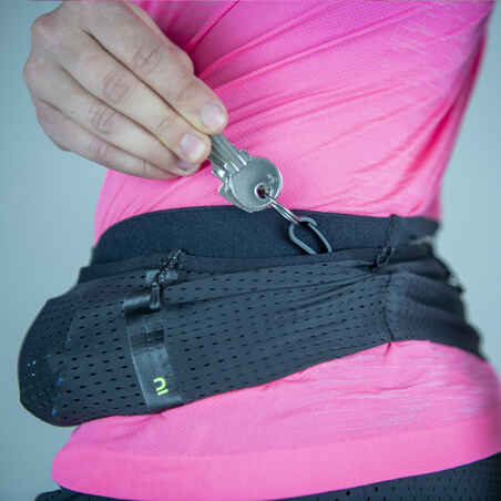 HYDRATION FLASK-CARRYING RUNNING BELT - BLACK