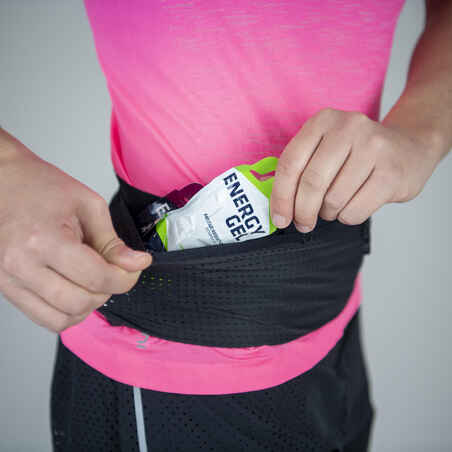 HYDRATION FLASK-CARRYING RUNNING BELT - BLACK