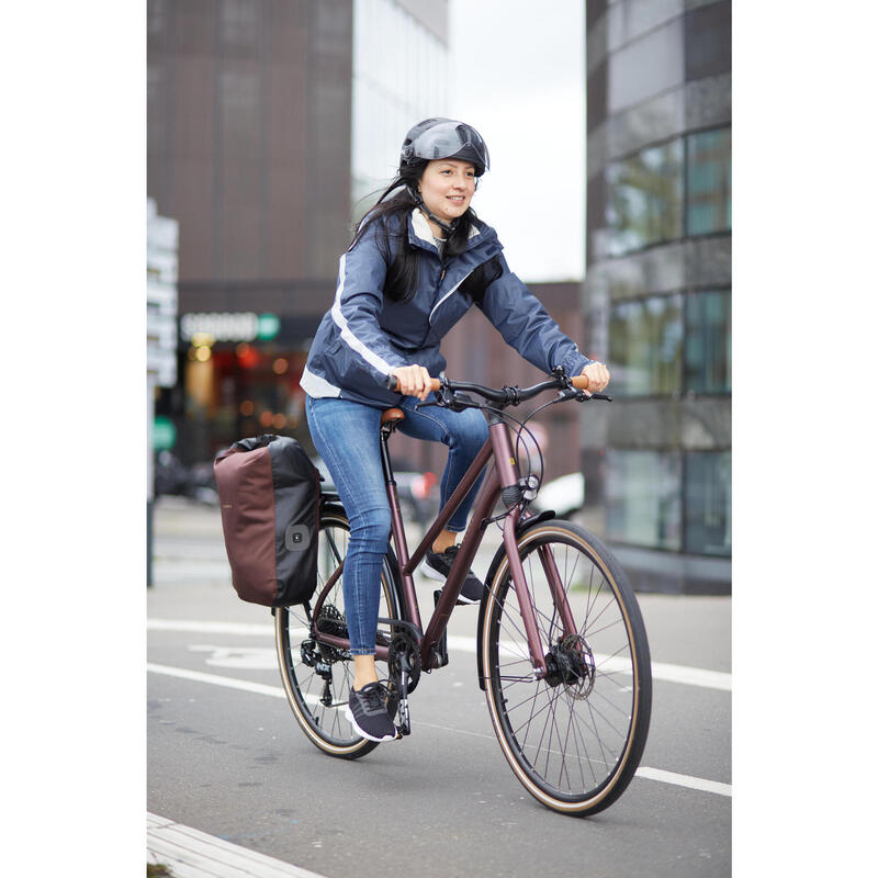 Bicicletă de oraș Elops 900 cadru jos bordo