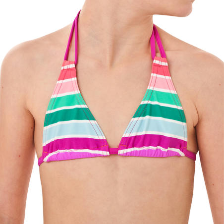 KAI LG girls' two-piece sliding triangle swimsuit - Pink