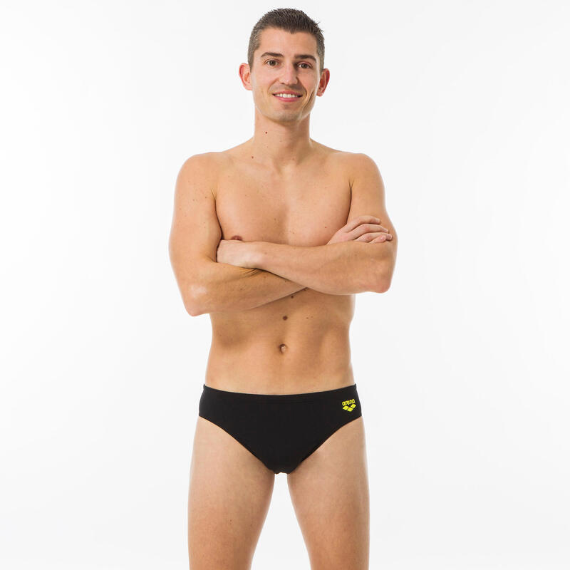 Costume slip uomo TRACK BRIEF nero-giallo