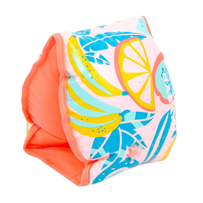 Adult Swimming Pool Armbands “FRUITS” print > 60 kg - Pink