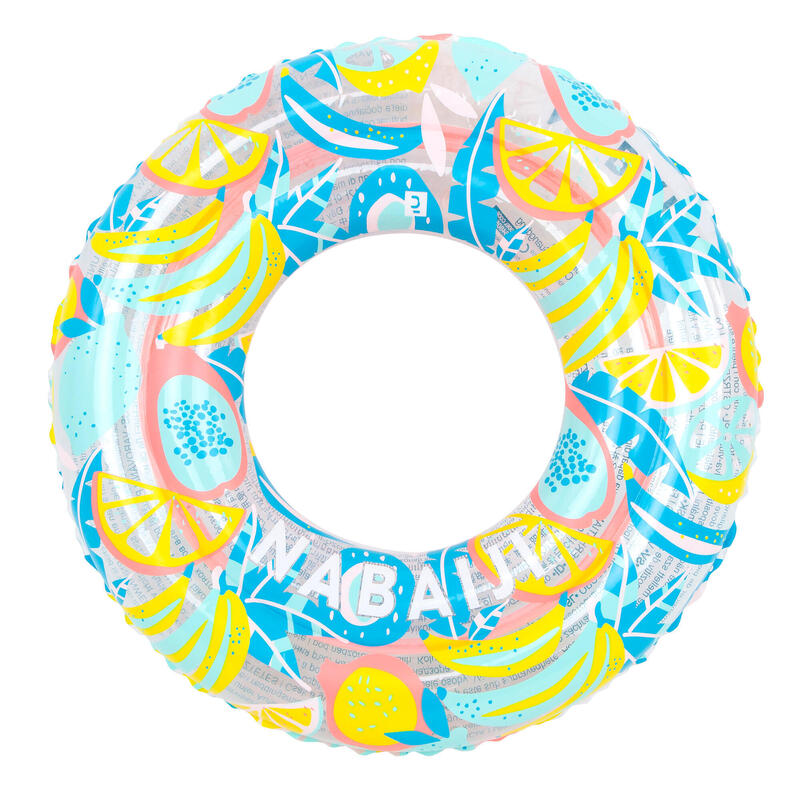Kids' Inflatable Swim Ring 3-6 Years 51 cm - Transparent Pink Print