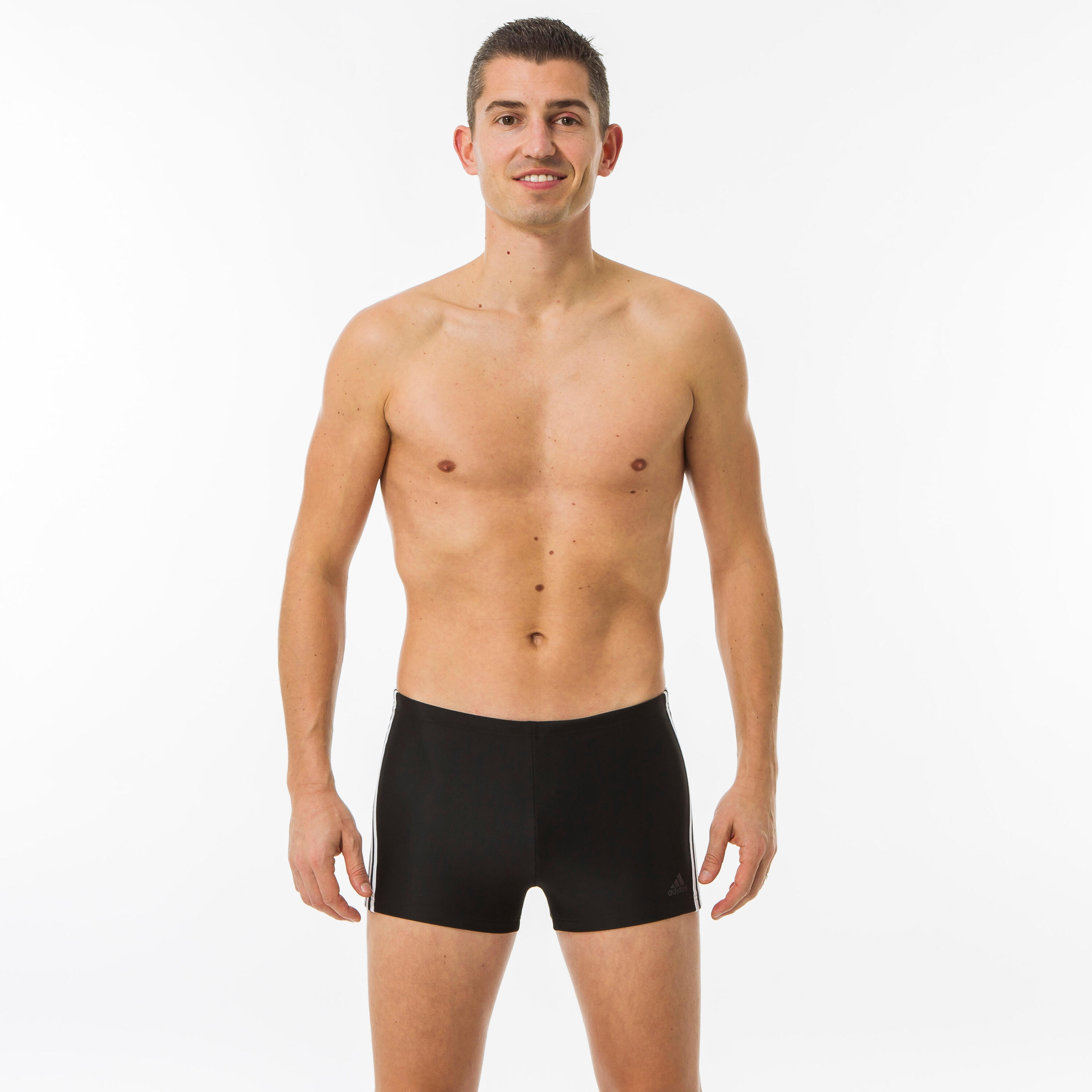 Men's swimming boxers ADIDAS 3S - Black White 3/6