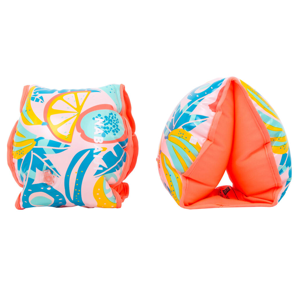 Brassards piscine adulte  imprimés "FRUITS" rose - adulte > 60 kg