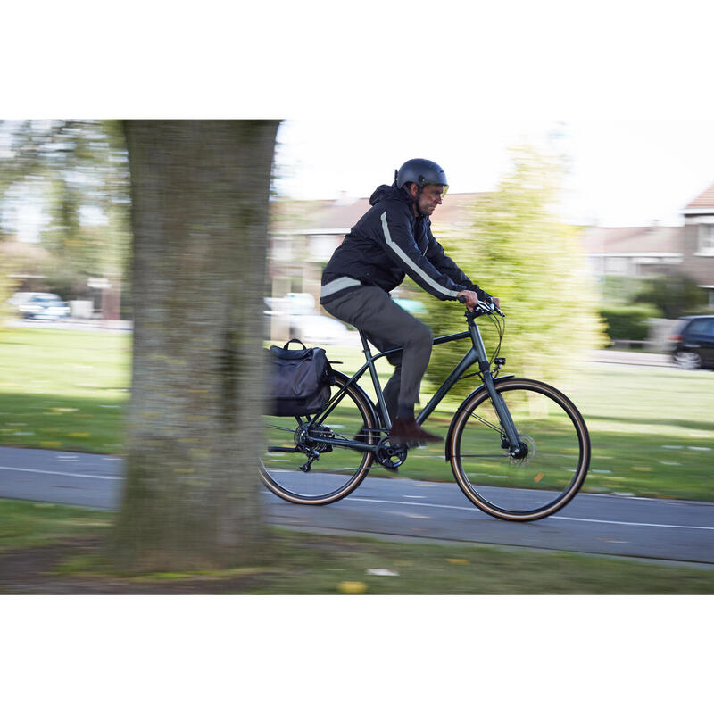 Bicicleta urbana larga distancia aluminio Elops LD 900 cuadro Alto verde