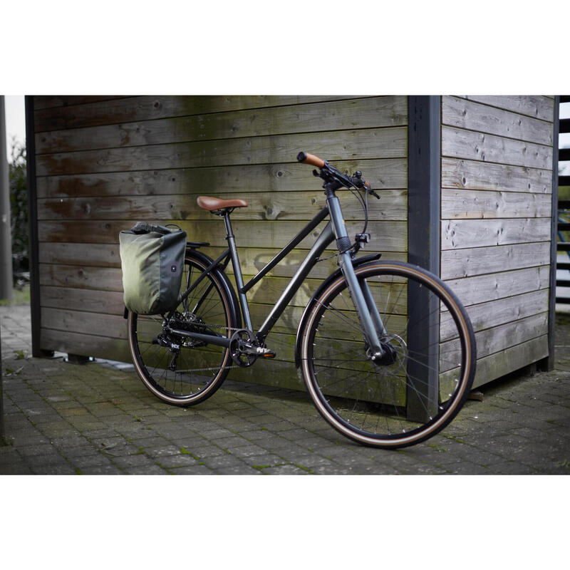 Alforjas bicicleta 20 L impermeable Elops 500 caqui