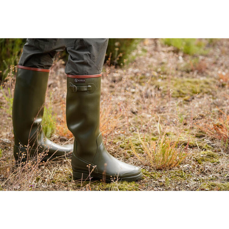 Botas De Agua Katiuskas Caza Aigle Arnay Hombre Ligera Fuelle Ajustable Verde