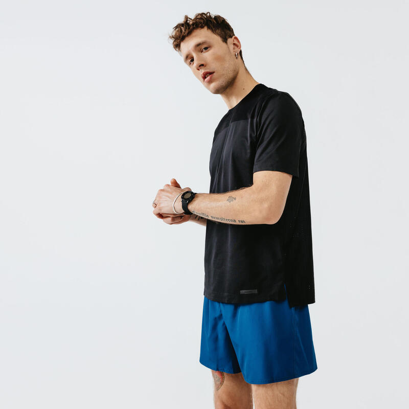 Camiseta Running Dry+ Breath Transpirable Ventilada Hombre Negro