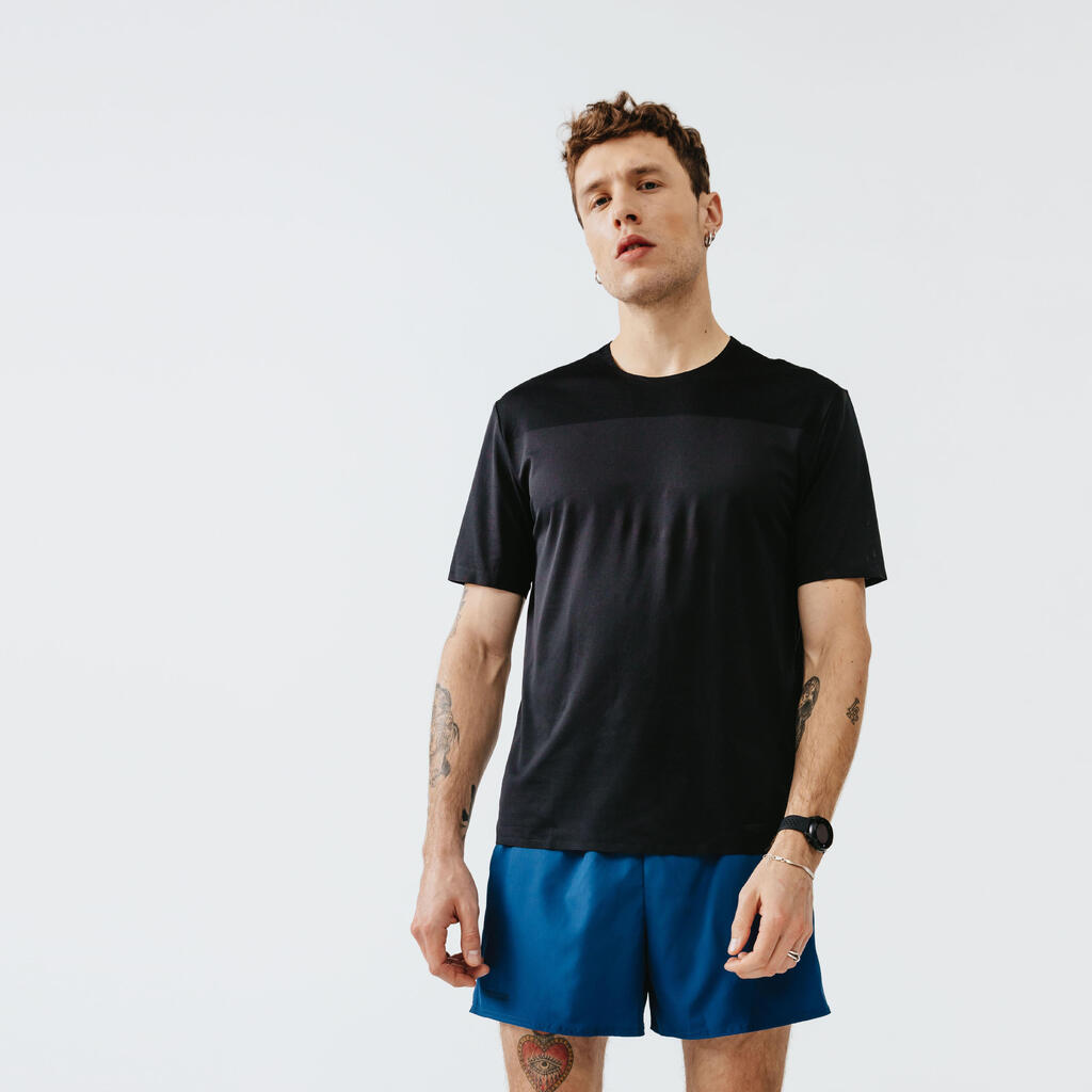 Vīriešu gaisu caurlaidīgs skriešanas T-krekls “Dry+ Breath”, melns