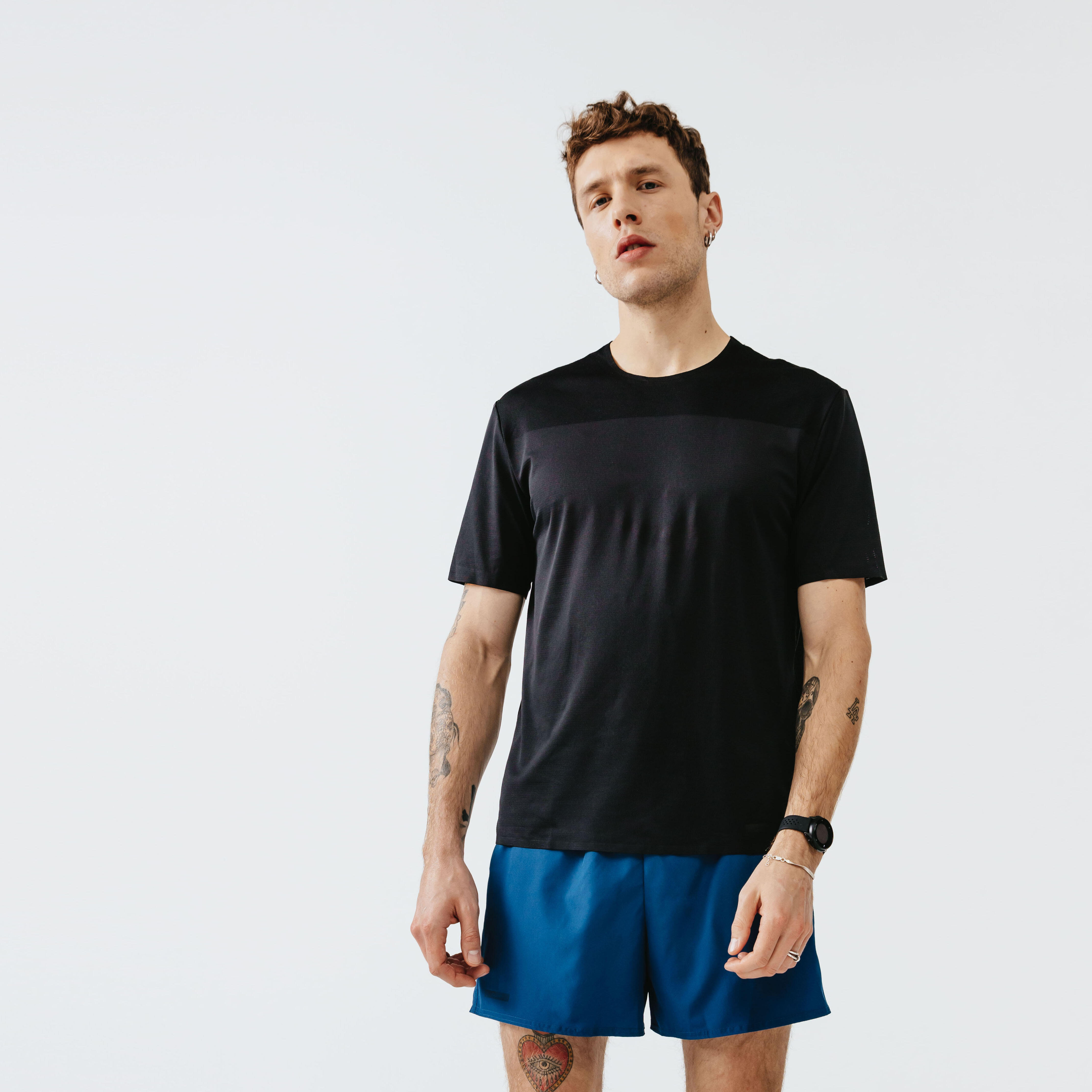 KALENJI T-Shirt Running Respirant Et Ventil&#xE9; Homme - Dry+ Breath Noir