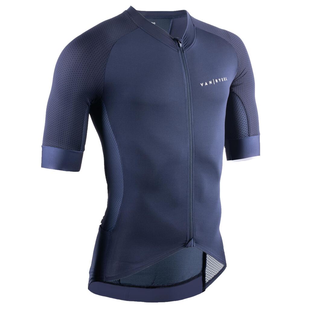 Men's short-sleeved road cycling summer jersey racer - navy blue