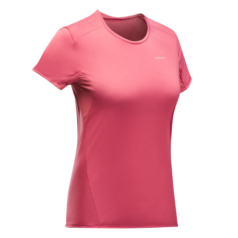 T-shirt trekking donna MH100 rosa.