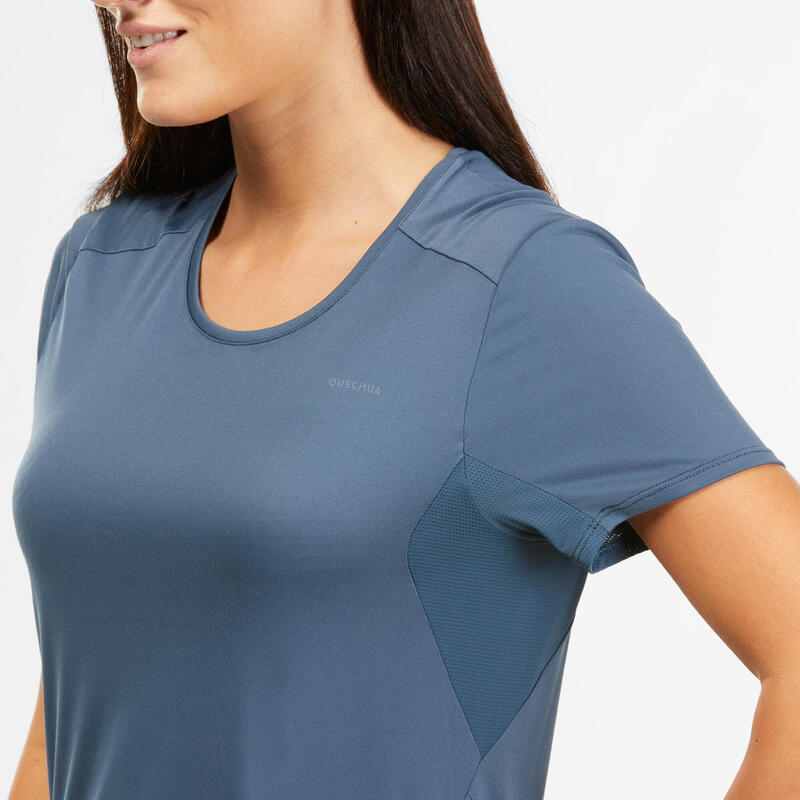 Wandershirt Damen kurzarm - MH100 graublau