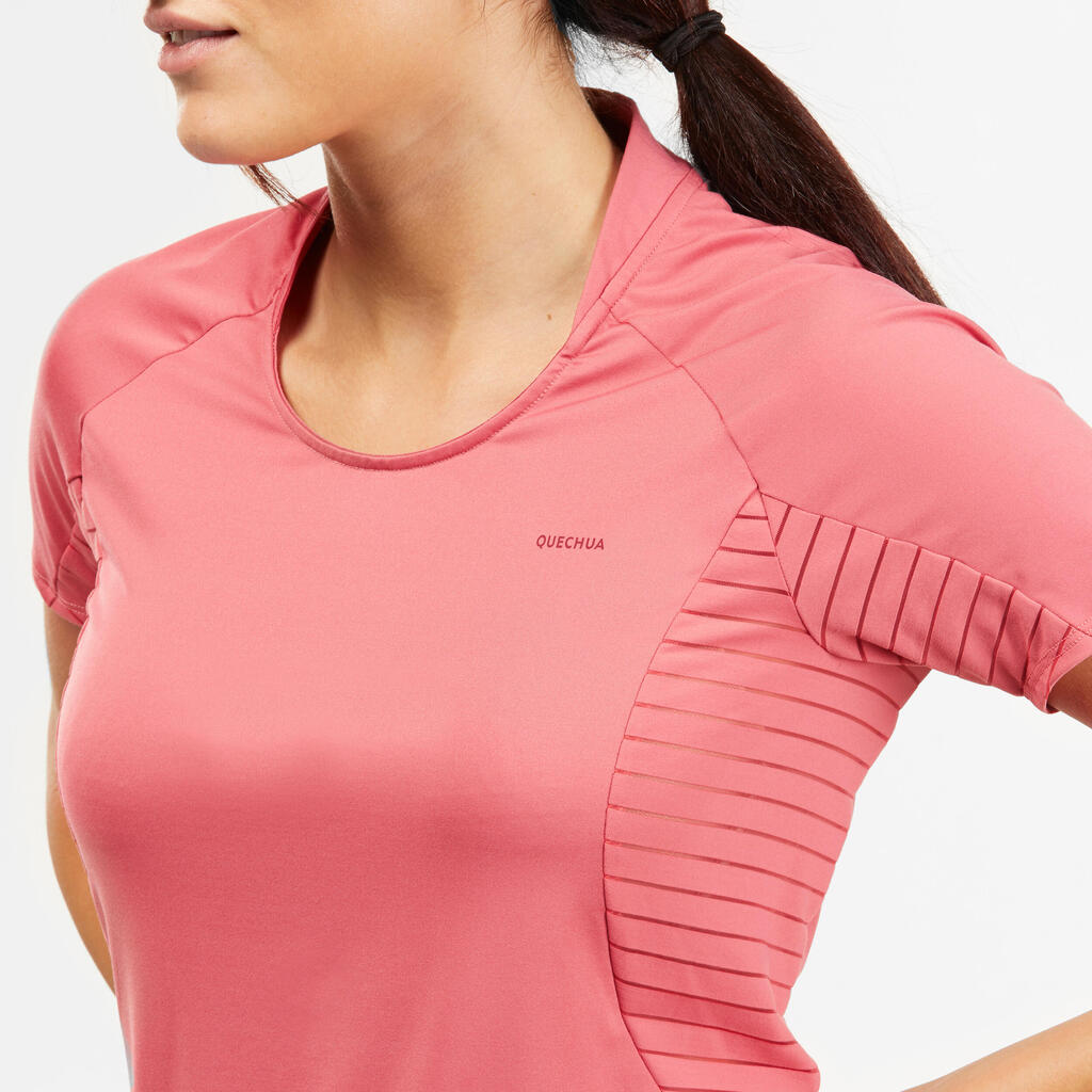 POLERA SENDERISMO MUJER MH500 VERDE