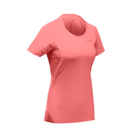 Roza ženska majica kratkih rukava za planinarenje MH500