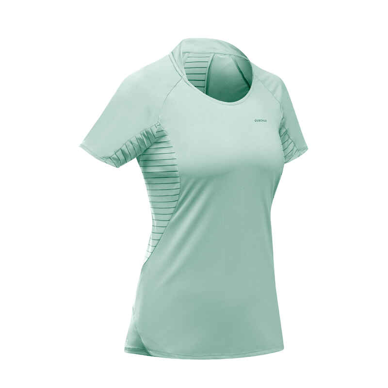 Wandershirt Kurzarm Bergwandern MH500 Damen hellgrün Wandershirt Kurzarm Bergwandern MH500 Damen hellgrün