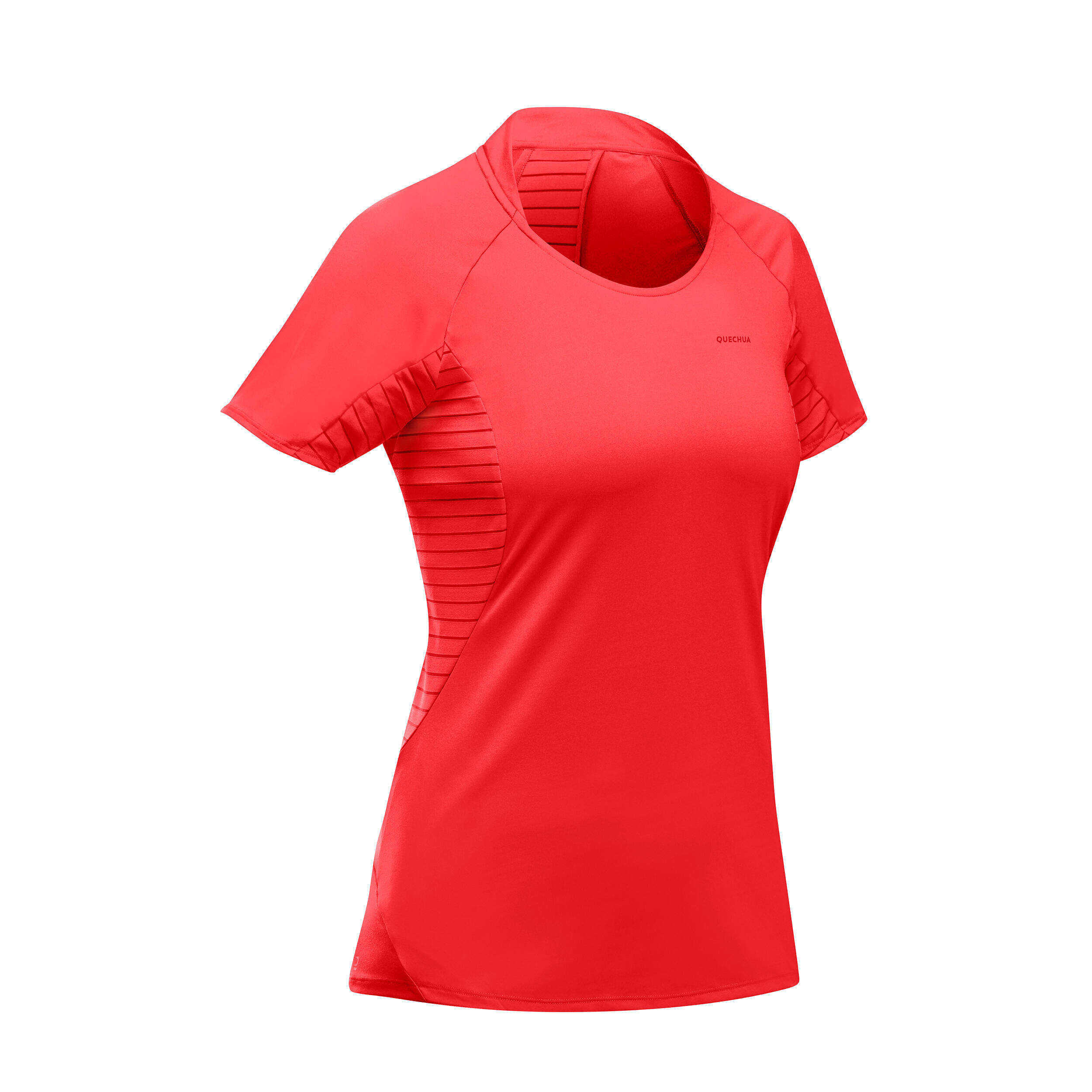 Women Mountain Hiking Short-Sleeved T-Shirt MH500 Coral -  1