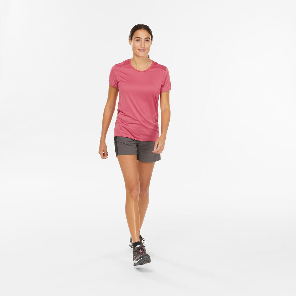 Women’s Mountain Walking Short-Sleeved T-Shirt MH100