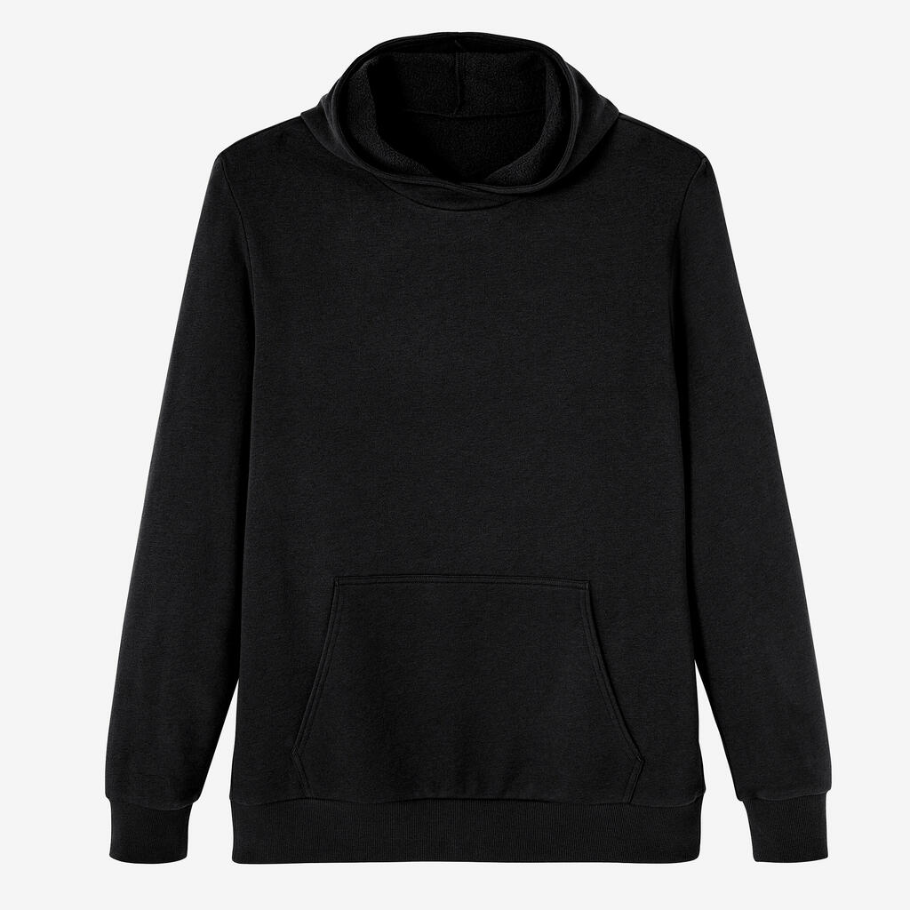 Sweat crew à capuche fitness homme - 100 noir
