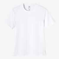 Men's Short-Sleeved Crew Neck Cotton Fitness T-Shirt 500 - Glacier White