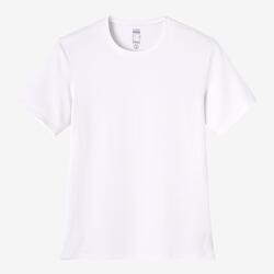 T-shirt fitness manches courtes coton extensible col rond homme blanc glacier